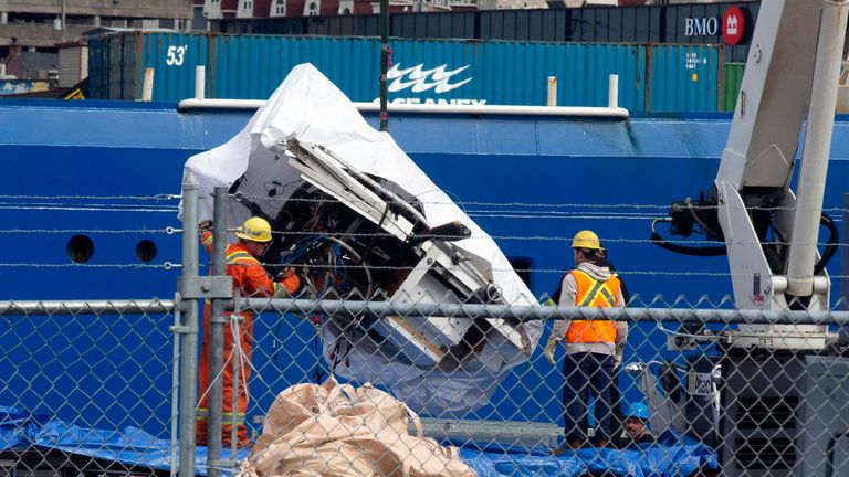 Debris of "Titan" brought at Canada port