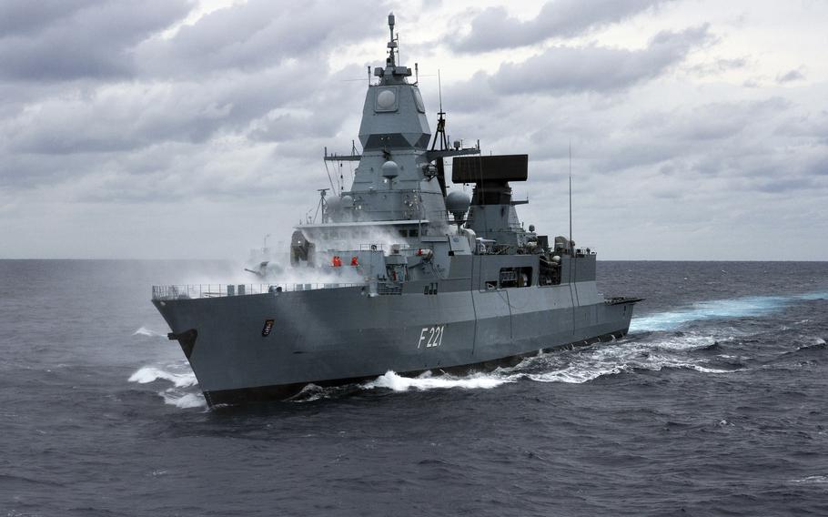 German frigate Hessen sailors were on watch 12 hours a day in the Red Sea with only seconds to react to threats in the 'worst case scenario'