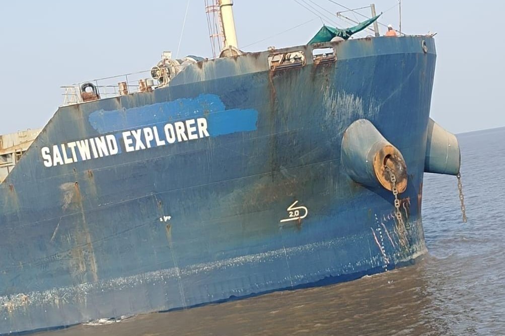 Cargo Ship Saltwind Explorer Capsizes at Bhavnagar Anchorage Due to Anchor Failure